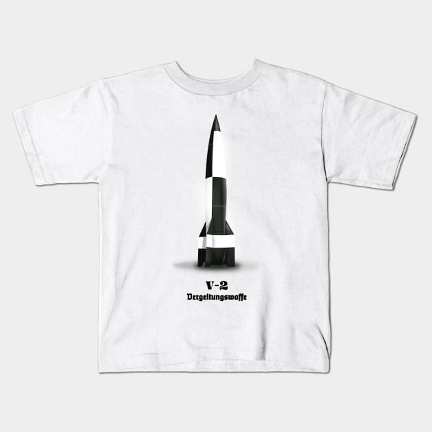 V2 World War 2 rocket Kids T-Shirt by nickemporium1